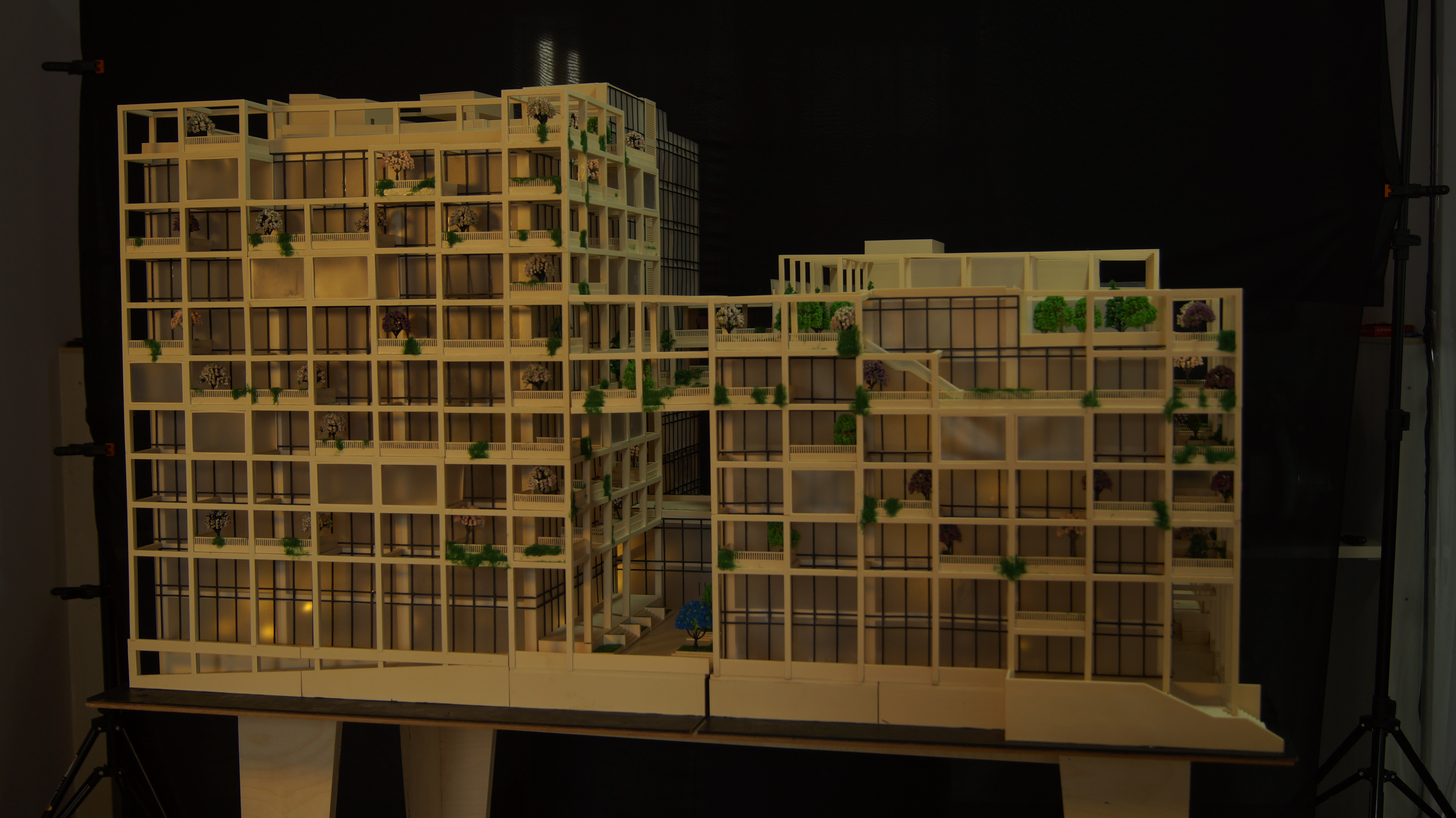 3D printed modern office complex model 1:200 scale Bangalore architectural visualization